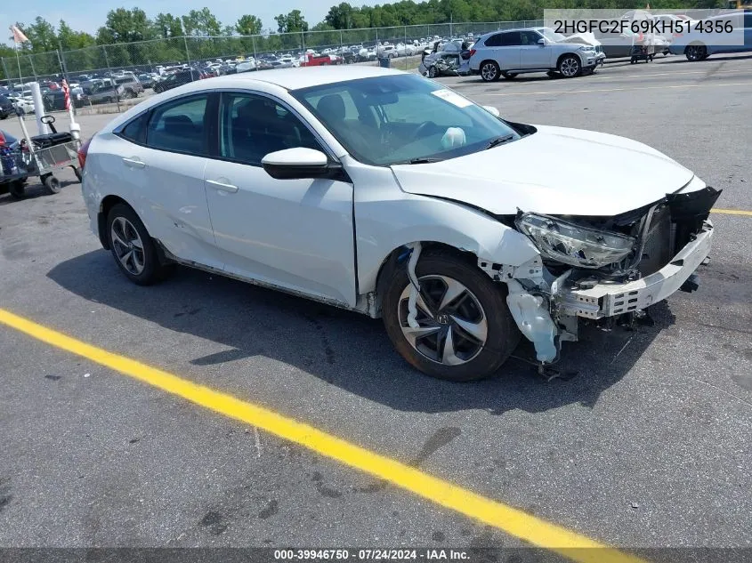 2HGFC2F69KH514356 2019 Honda Civic Lx