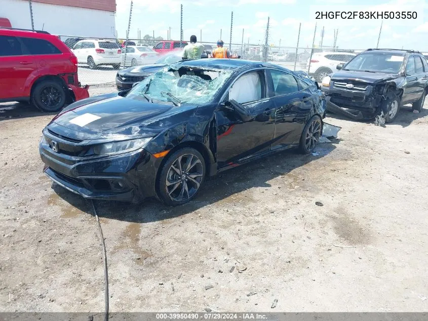 2HGFC2F83KH503550 2019 Honda Civic Sport