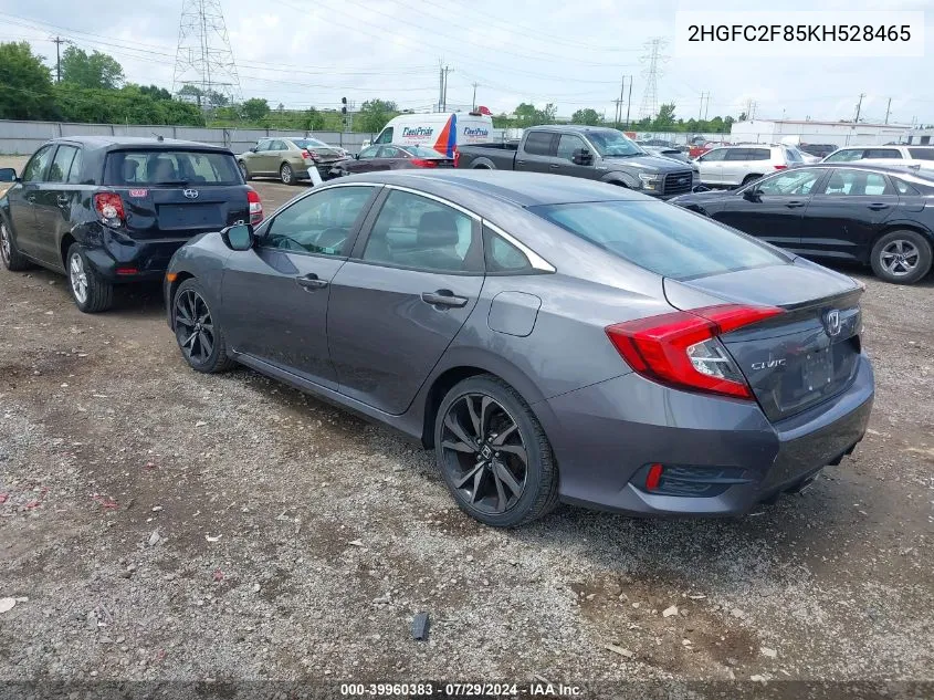 2HGFC2F85KH528465 2019 Honda Civic Sport