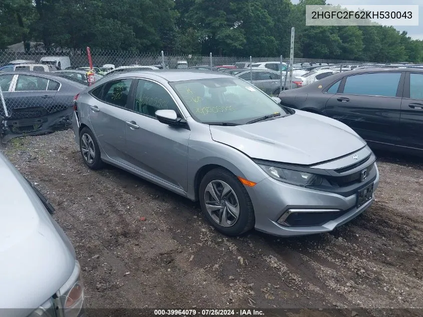 2HGFC2F62KH530043 2019 Honda Civic Lx