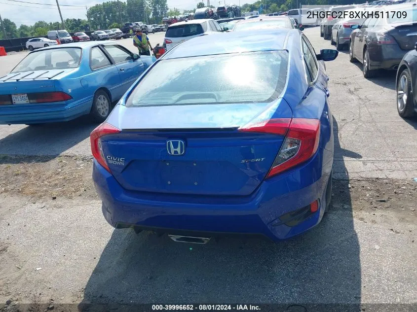 2HGFC2F8XKH511709 2019 Honda Civic Sport