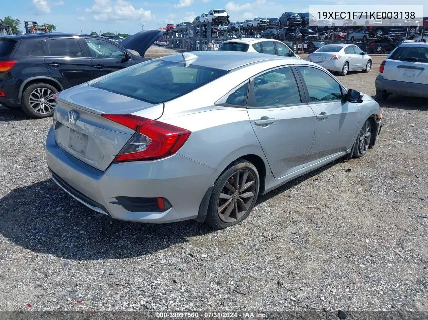 19XFC1F71KE003138 2019 Honda Civic Ex-L