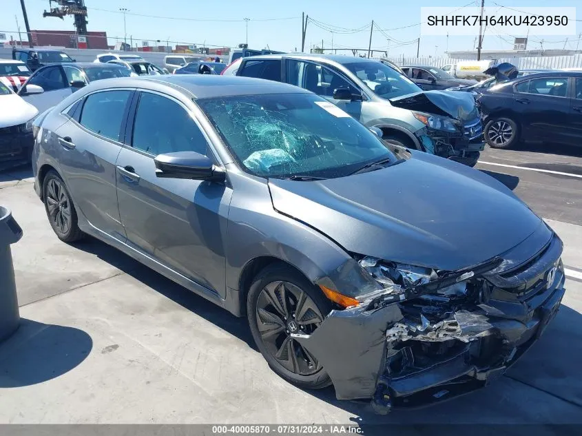 2019 Honda Civic Ex VIN: SHHFK7H64KU423950 Lot: 40005870