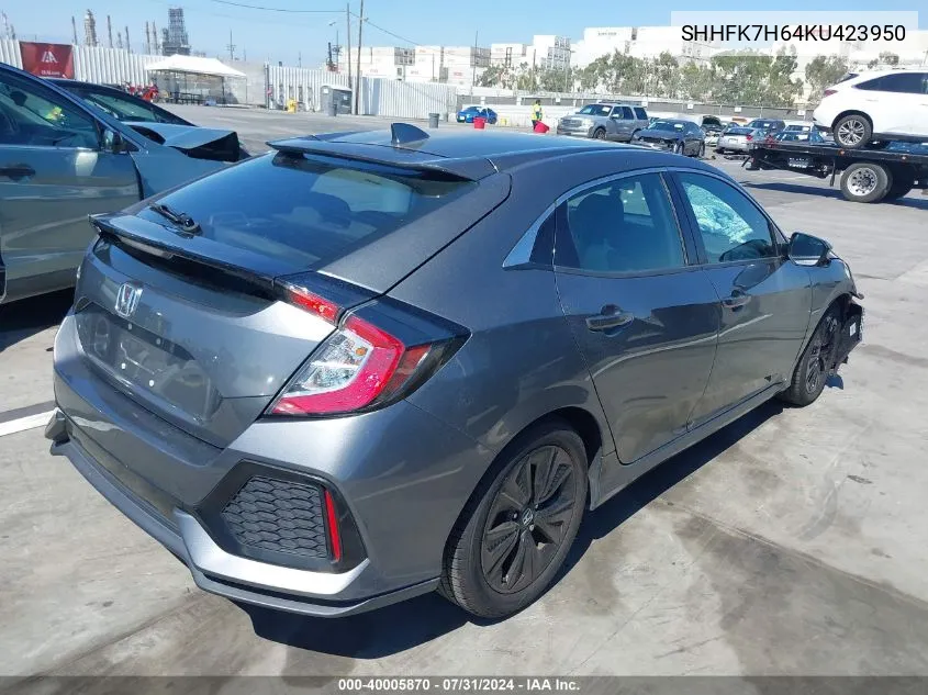 SHHFK7H64KU423950 2019 Honda Civic Ex