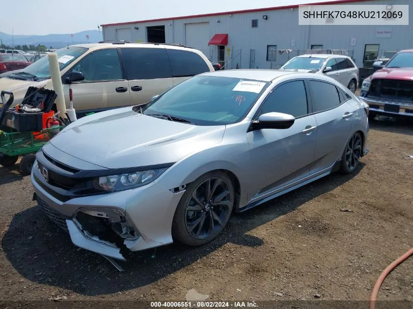 SHHFK7G48KU212069 2019 Honda Civic Sport