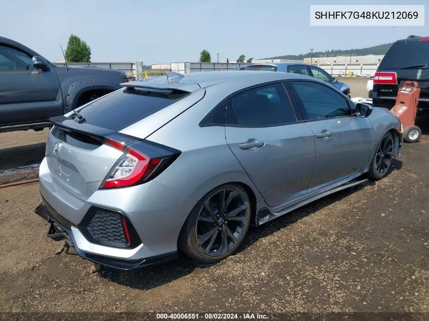 SHHFK7G48KU212069 2019 Honda Civic Sport