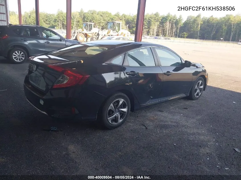 2019 Honda Civic Lx VIN: 2HGFC2F61KH538506 Lot: 40009504