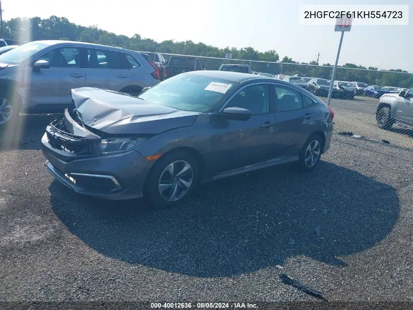 2HGFC2F61KH554723 2019 Honda Civic Lx