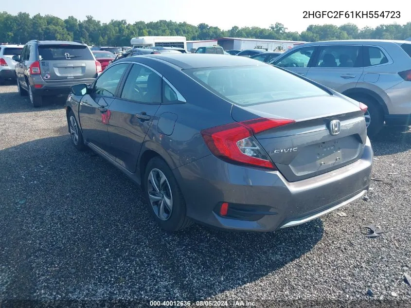 2HGFC2F61KH554723 2019 Honda Civic Lx