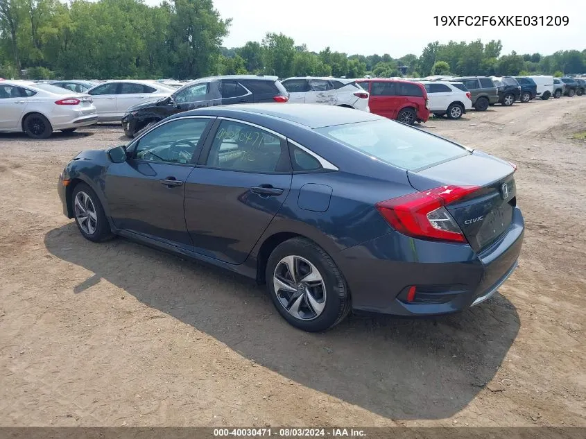 2019 Honda Civic Lx VIN: 19XFC2F6XKE031209 Lot: 40030471