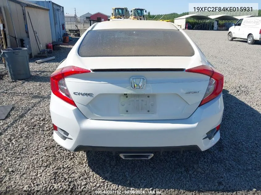 2019 Honda Civic Sport VIN: 19XFC2F84KE015931 Lot: 40037192