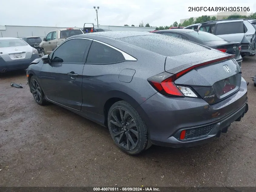 2HGFC4A89KH305106 2019 Honda Civic Sport