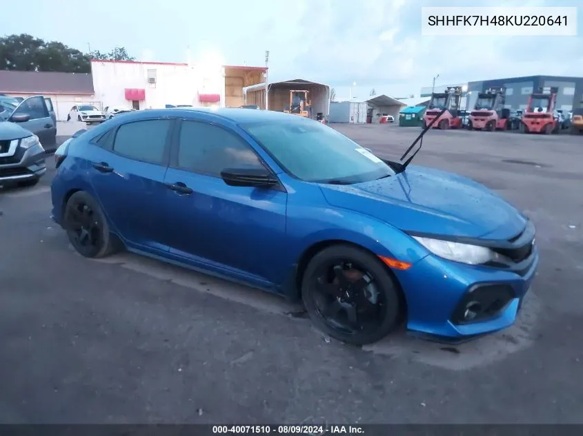 2019 Honda Civic Sport VIN: SHHFK7H48KU220641 Lot: 40071510