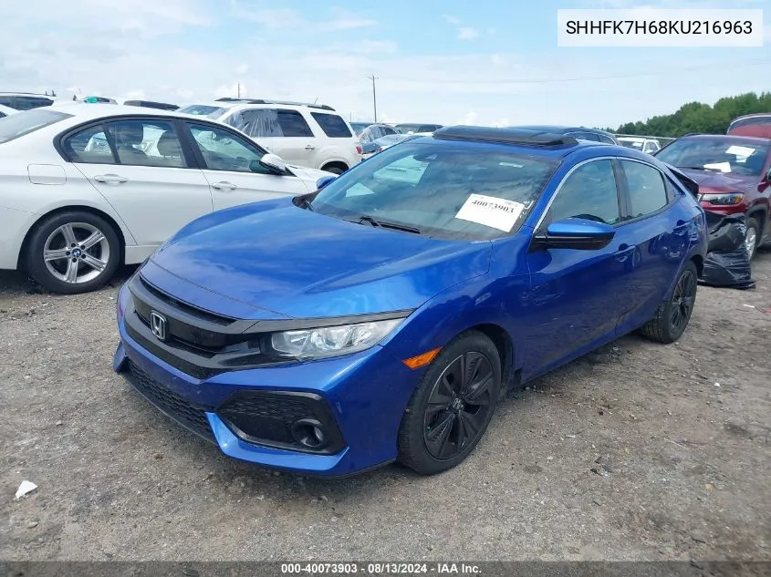 2019 Honda Civic Ex VIN: SHHFK7H68KU216963 Lot: 40073903