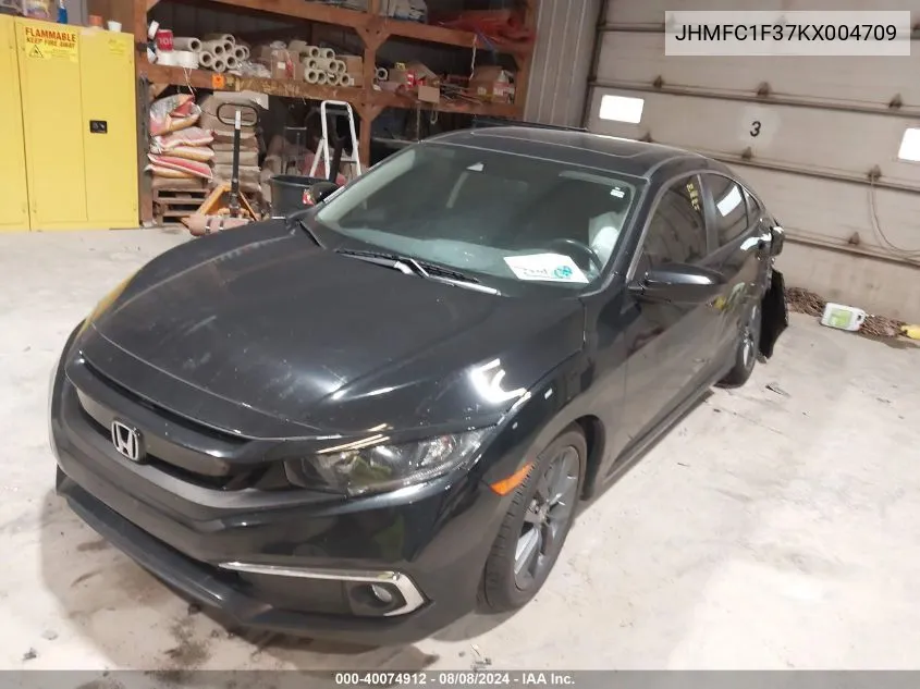 2019 Honda Civic Ex VIN: JHMFC1F37KX004709 Lot: 40074912