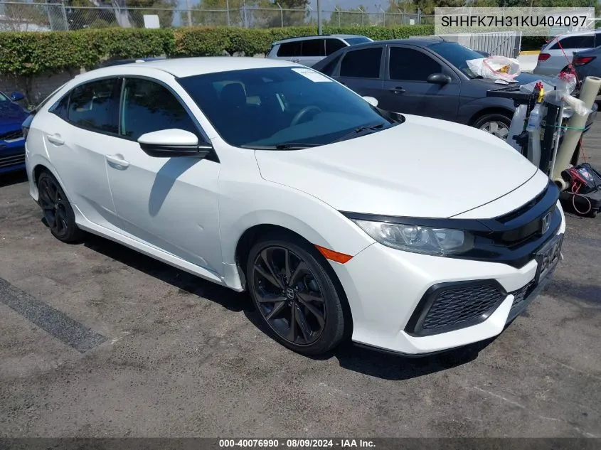 2019 Honda Civic Lx VIN: SHHFK7H31KU404097 Lot: 40076990