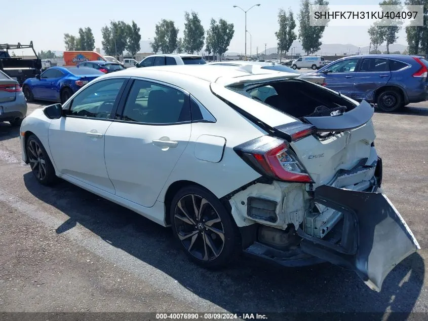 2019 Honda Civic Lx VIN: SHHFK7H31KU404097 Lot: 40076990