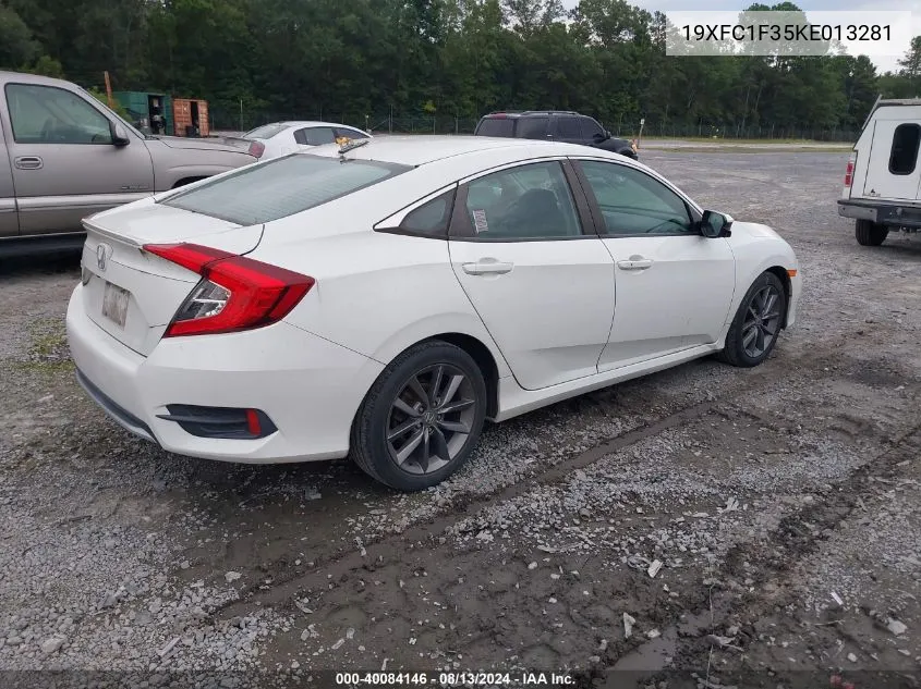 2019 Honda Civic Ex VIN: 19XFC1F35KE013281 Lot: 40084146