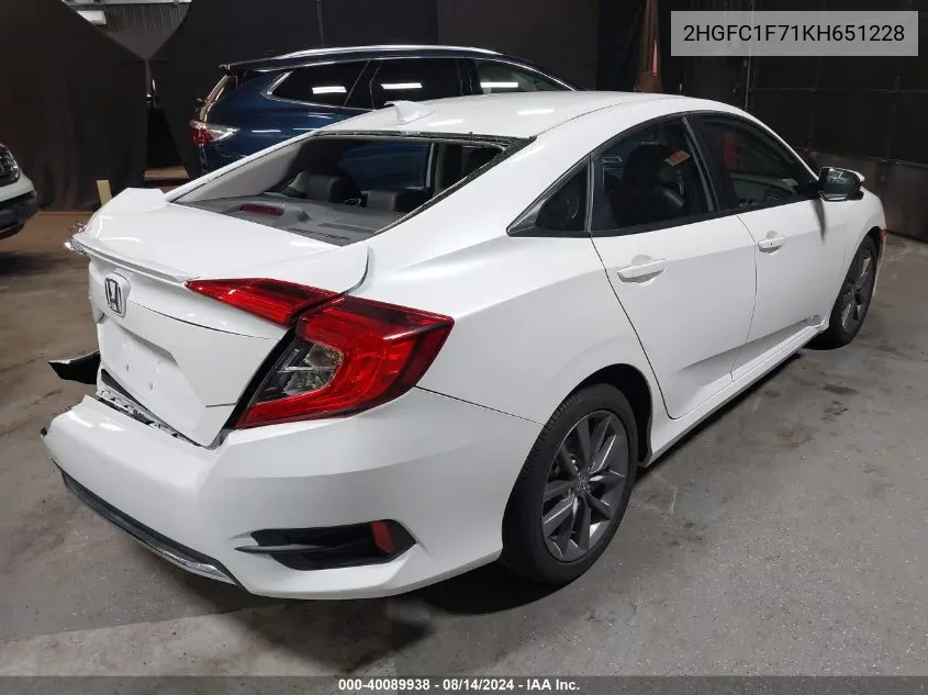 2HGFC1F71KH651228 2019 Honda Civic Ex-L