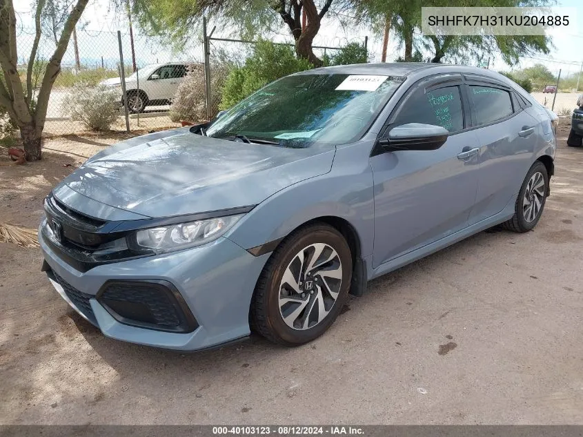 2019 Honda Civic Lx VIN: SHHFK7H31KU204885 Lot: 40103123