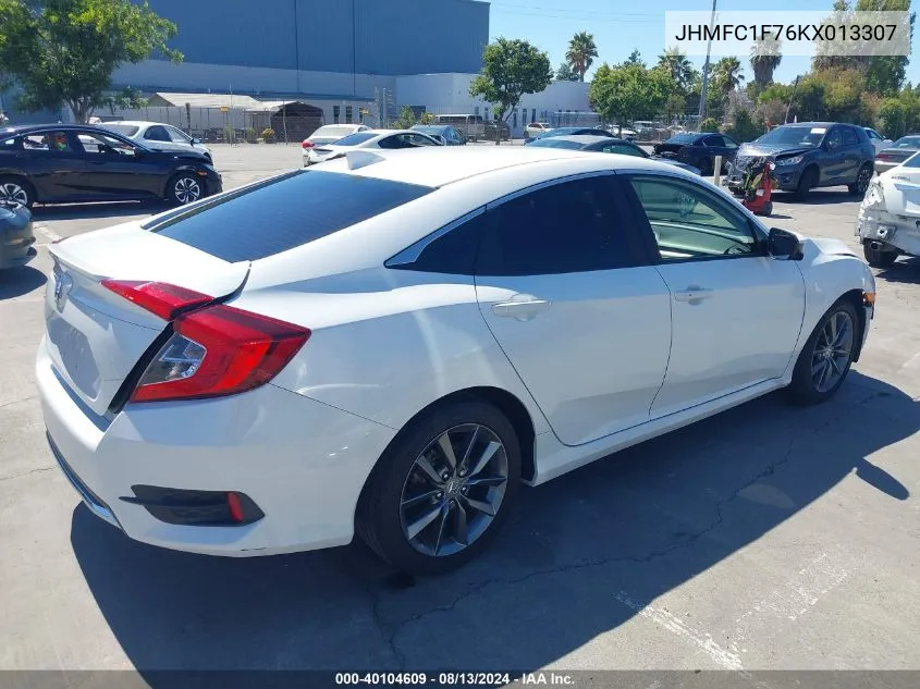 2019 Honda Civic Ex-L VIN: JHMFC1F76KX013307 Lot: 40104609