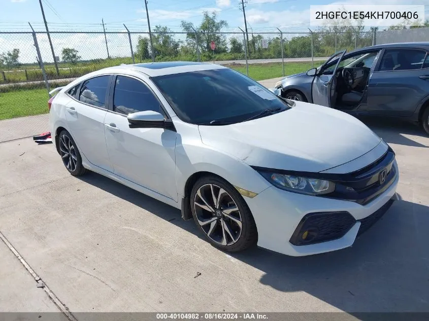 2019 Honda Civic Si VIN: 2HGFC1E54KH700406 Lot: 40104982