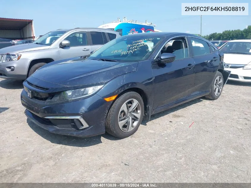 2HGFC2F64KH508819 2019 Honda Civic Lx