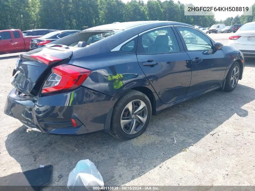 2HGFC2F64KH508819 2019 Honda Civic Lx