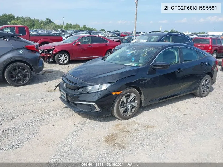 2HGFC2F68KH585581 2019 Honda Civic Lx