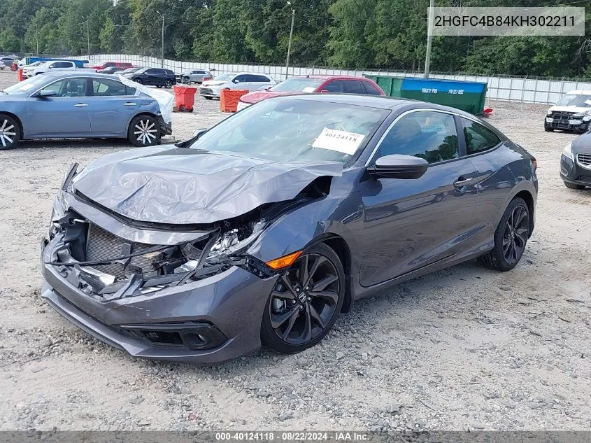 2HGFC4B84KH302211 2019 Honda Civic Sport