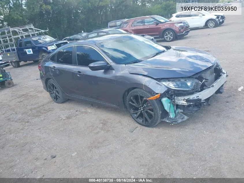 2019 Honda Civic Sport VIN: 19XFC2F89KE035950 Lot: 40138735