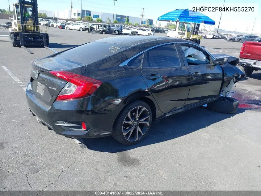 2019 Honda Civic Sport VIN: 2HGFC2F84KH555270 Lot: 40141807