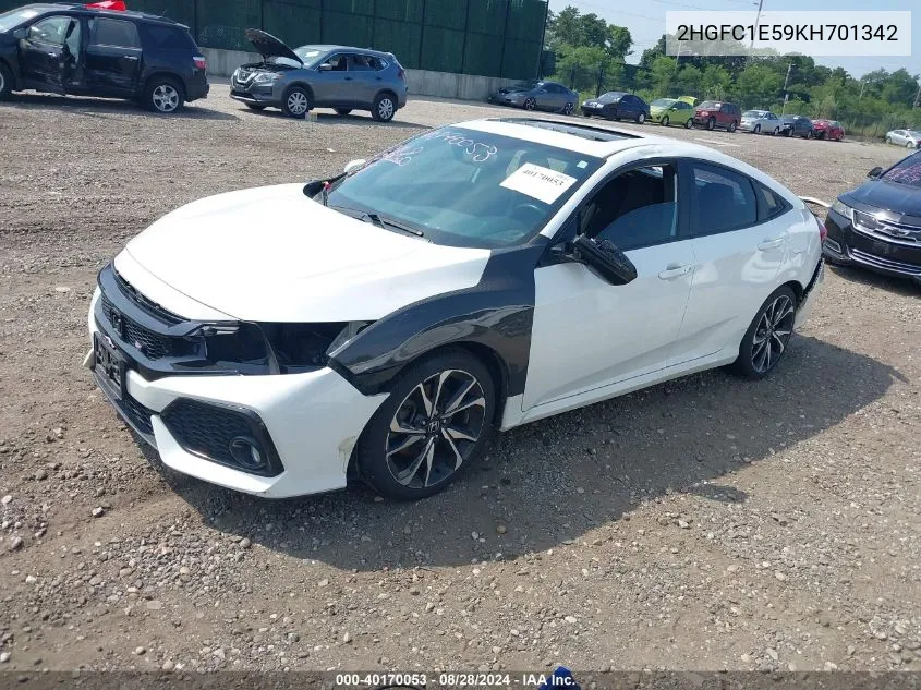 2019 Honda Civic Si VIN: 2HGFC1E59KH701342 Lot: 40170053