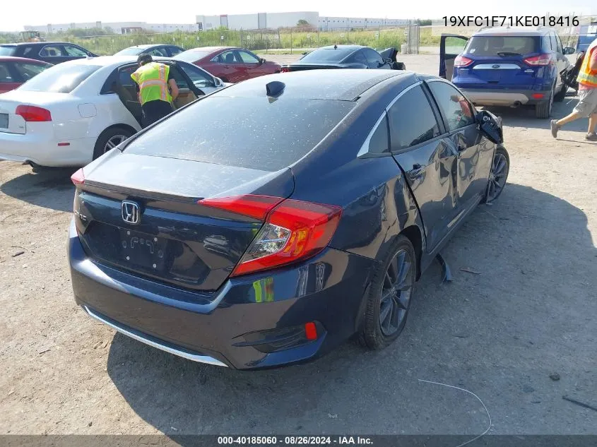 19XFC1F71KE018416 2019 Honda Civic Ex-L