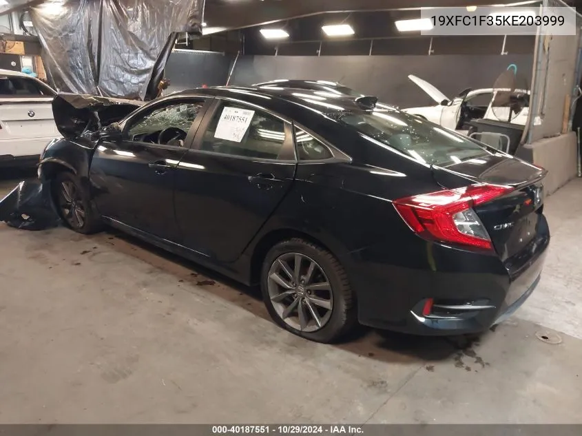 2019 Honda Civic Ex VIN: 19XFC1F35KE203999 Lot: 40187551