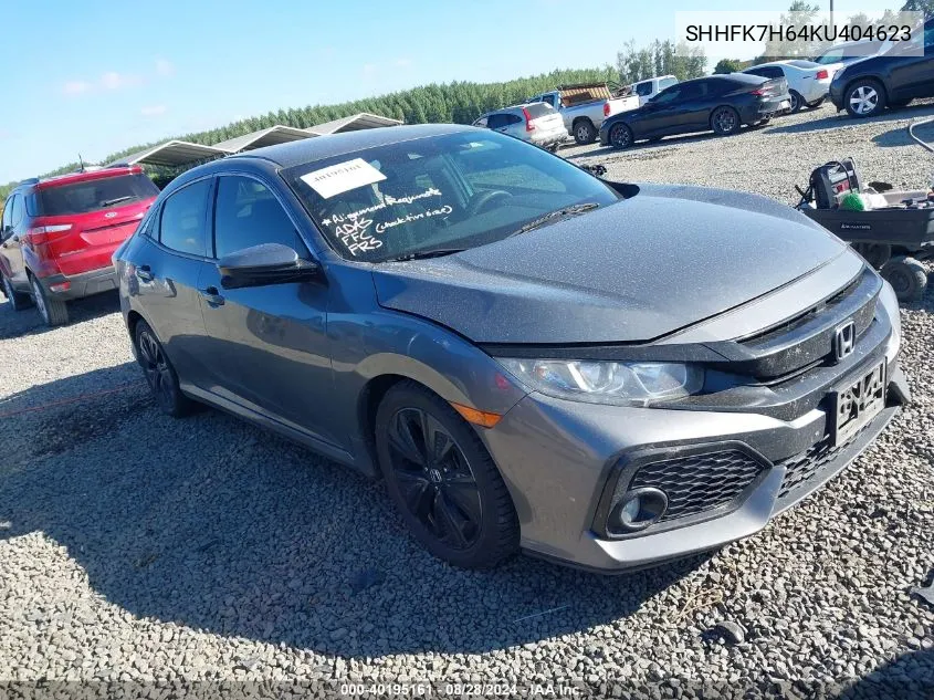 2019 Honda Civic Ex VIN: SHHFK7H64KU404623 Lot: 40195161