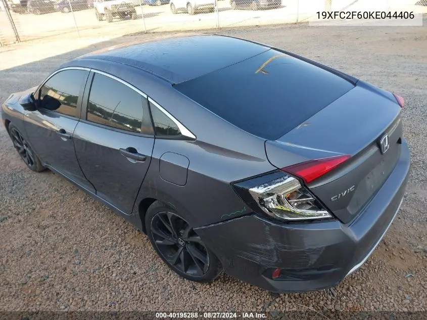 2019 Honda Civic Lx VIN: 19XFC2F60KE044406 Lot: 40195288