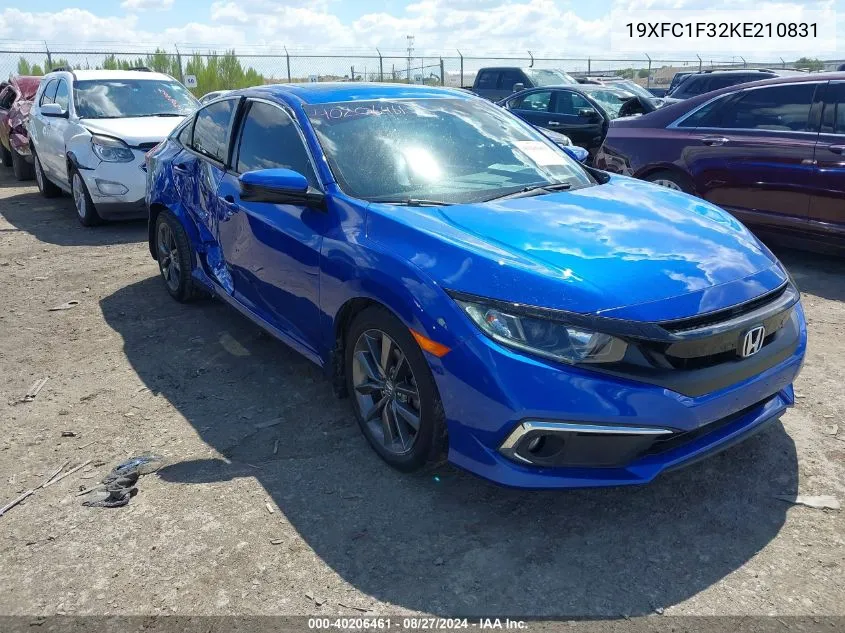 2019 Honda Civic Ex VIN: 19XFC1F32KE210831 Lot: 40206461