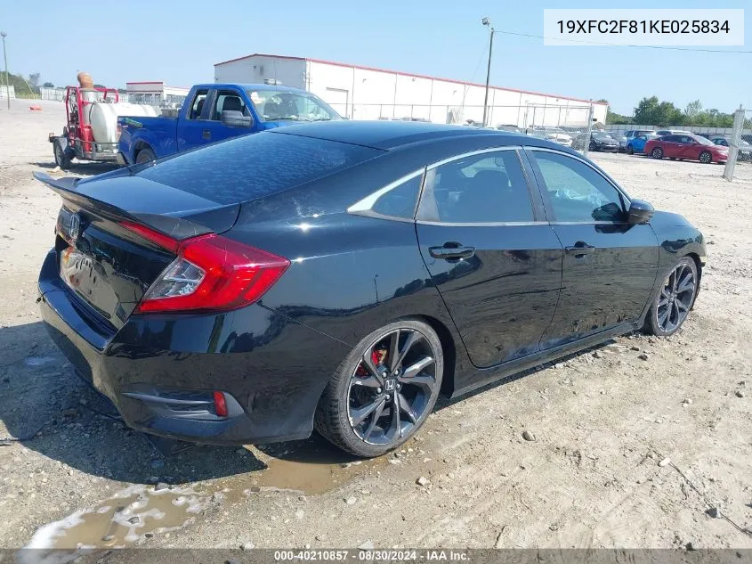 2019 Honda Civic Sport VIN: 19XFC2F81KE025834 Lot: 40210857