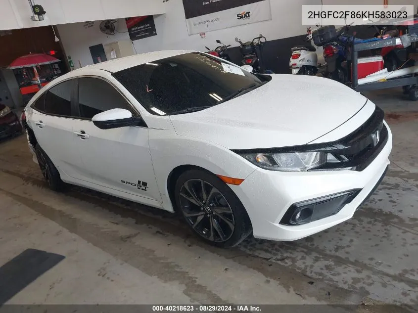 2HGFC2F86KH583023 2019 Honda Civic Sport