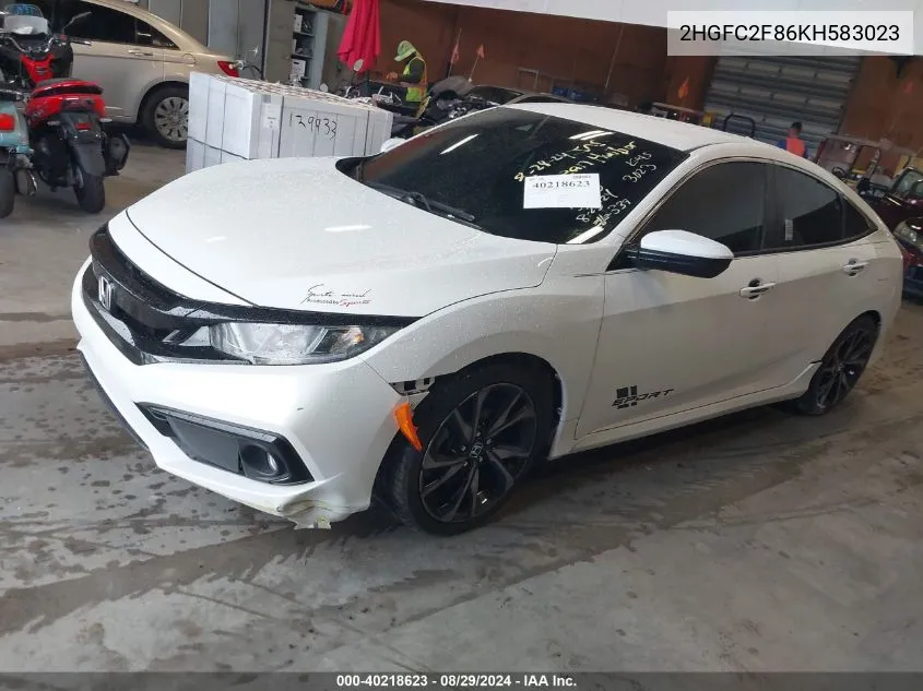 2HGFC2F86KH583023 2019 Honda Civic Sport