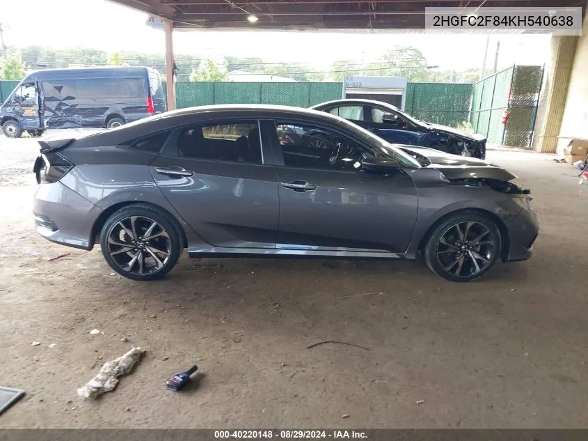 2019 Honda Civic Sport VIN: 2HGFC2F84KH540638 Lot: 40220148