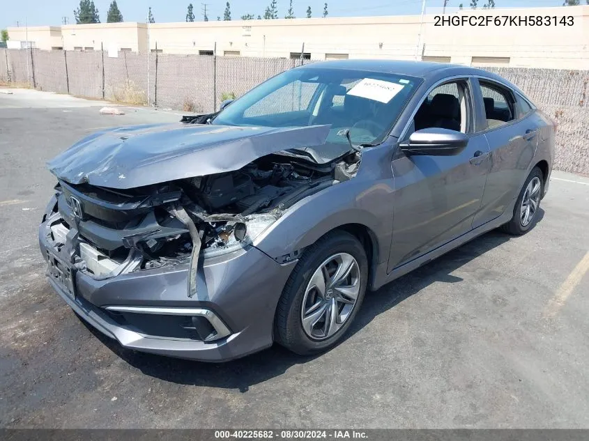 2HGFC2F67KH583143 2019 Honda Civic Lx