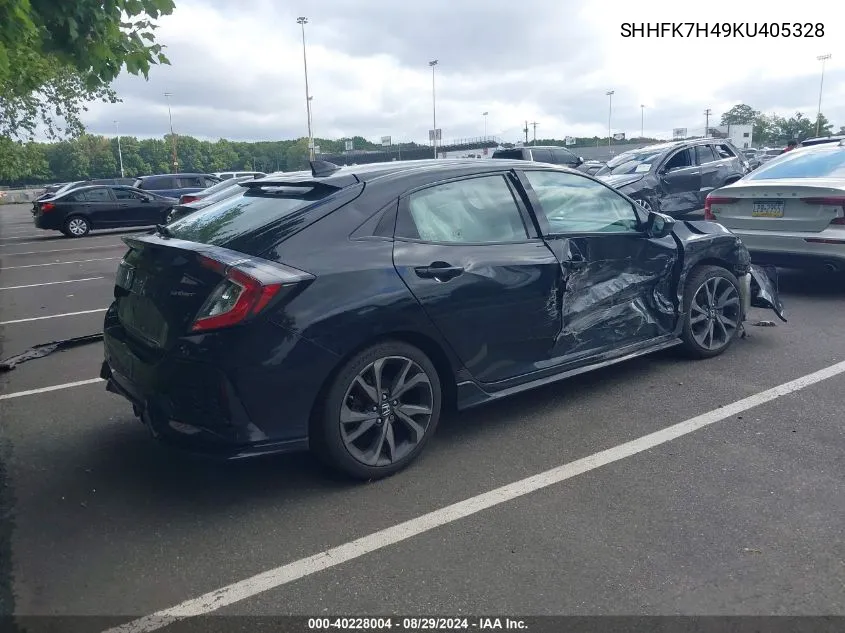 2019 Honda Civic Sport VIN: SHHFK7H49KU405328 Lot: 40228004