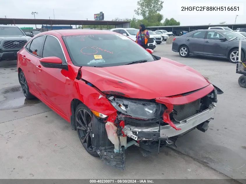 2019 Honda Civic Sport VIN: 2HGFC2F88KH516651 Lot: 40230071