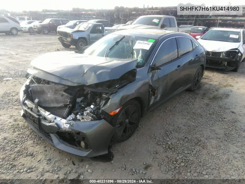 2019 Honda Civic Ex VIN: SHHFK7H61KU414980 Lot: 40231896