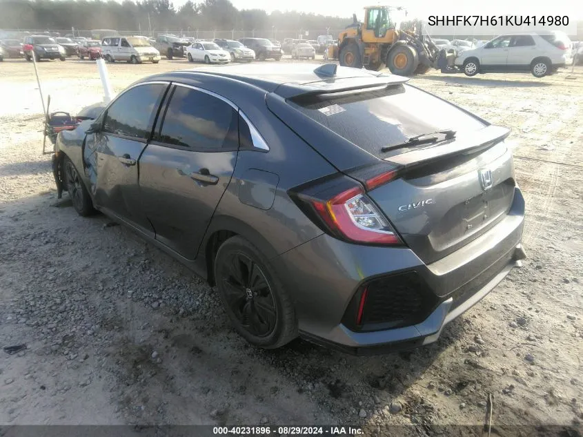 SHHFK7H61KU414980 2019 Honda Civic Ex