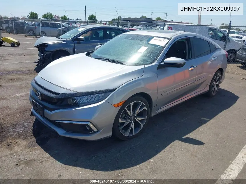 JHMFC1F92KX009997 2019 Honda Civic Touring