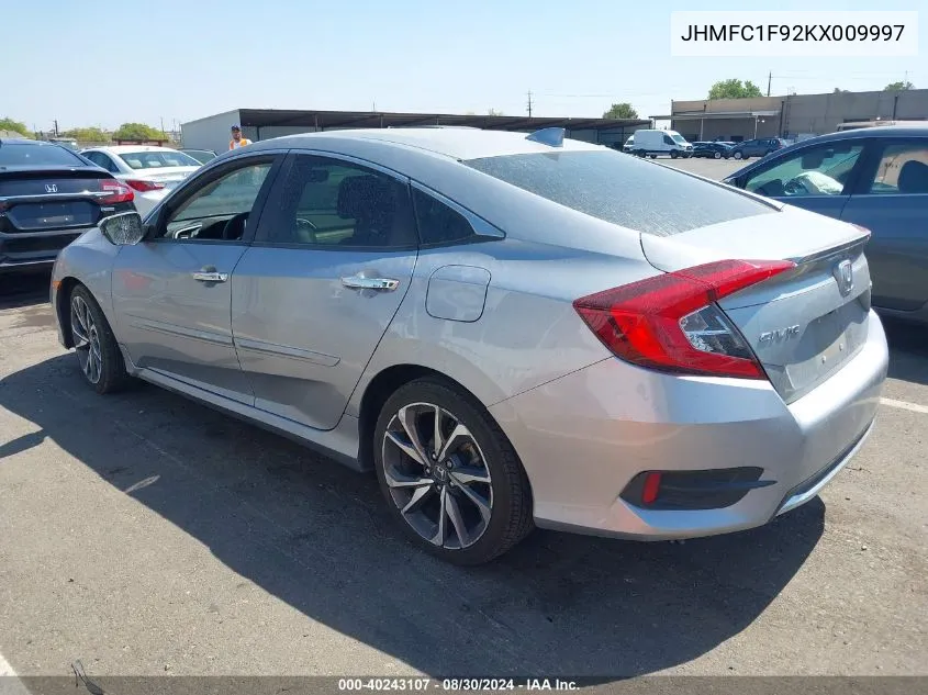 2019 Honda Civic Touring VIN: JHMFC1F92KX009997 Lot: 40243107