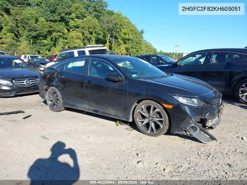 2019 Honda Civic Sport VIN: 2HGFC2F82KH605051 Lot: 40253943